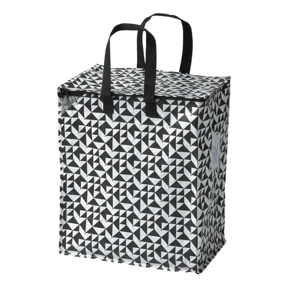 IKEA Other - IKEA Knalla Laundry / Zippered Tote Shopping Bags Set of 2 Black White JJ1438
